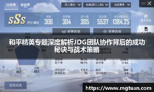和平精英专题深度解析JDG团队协作背后的成功秘诀与战术策略